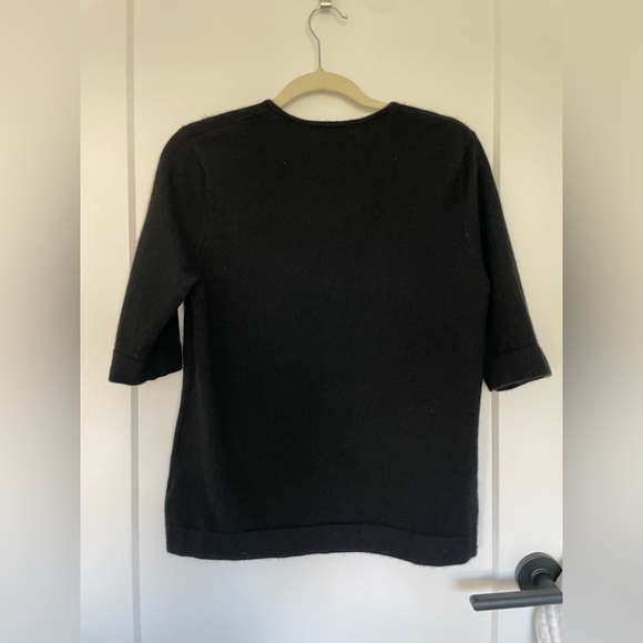 Lauren by Ralph Lauren Cashmere Short-Sleeve Sweater in black size L - Picture 5 of 7